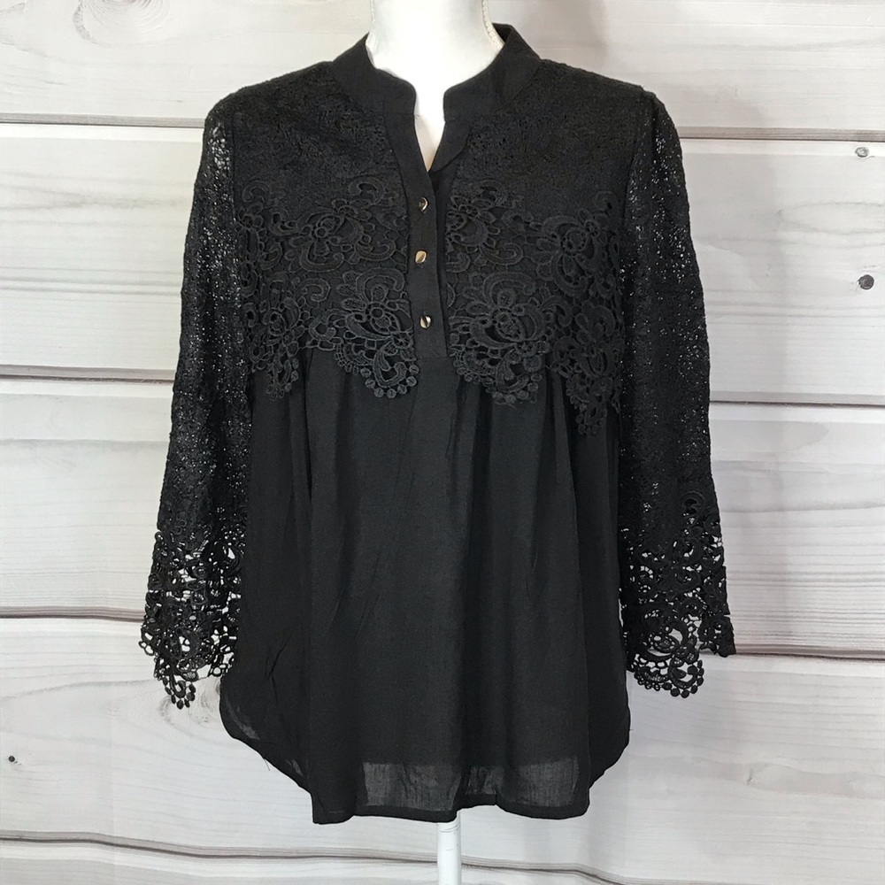 INA Lace Black Blouse